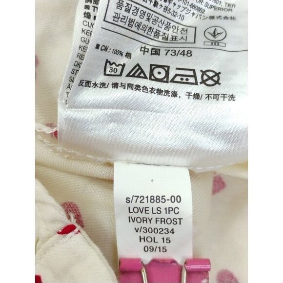 babyGap 6-12 Months Hearts Love Long Sleeve Onesie Ivory and Red - Picture 9 of 15